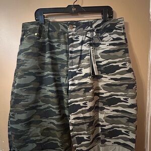 Eighty Eight Camo Print Women's Shorts - Beige, Brown, Black